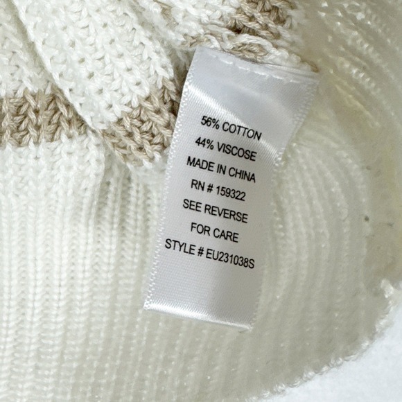Evereve Hayes Cardigan Womens XL Ivory Taupe Stripe Button Front‎ - Picture 5 of 5